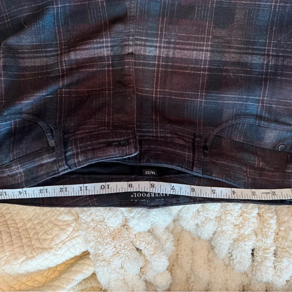 Liverpool Maroon & Blue/Black Plaid Preppy Flattering size 14